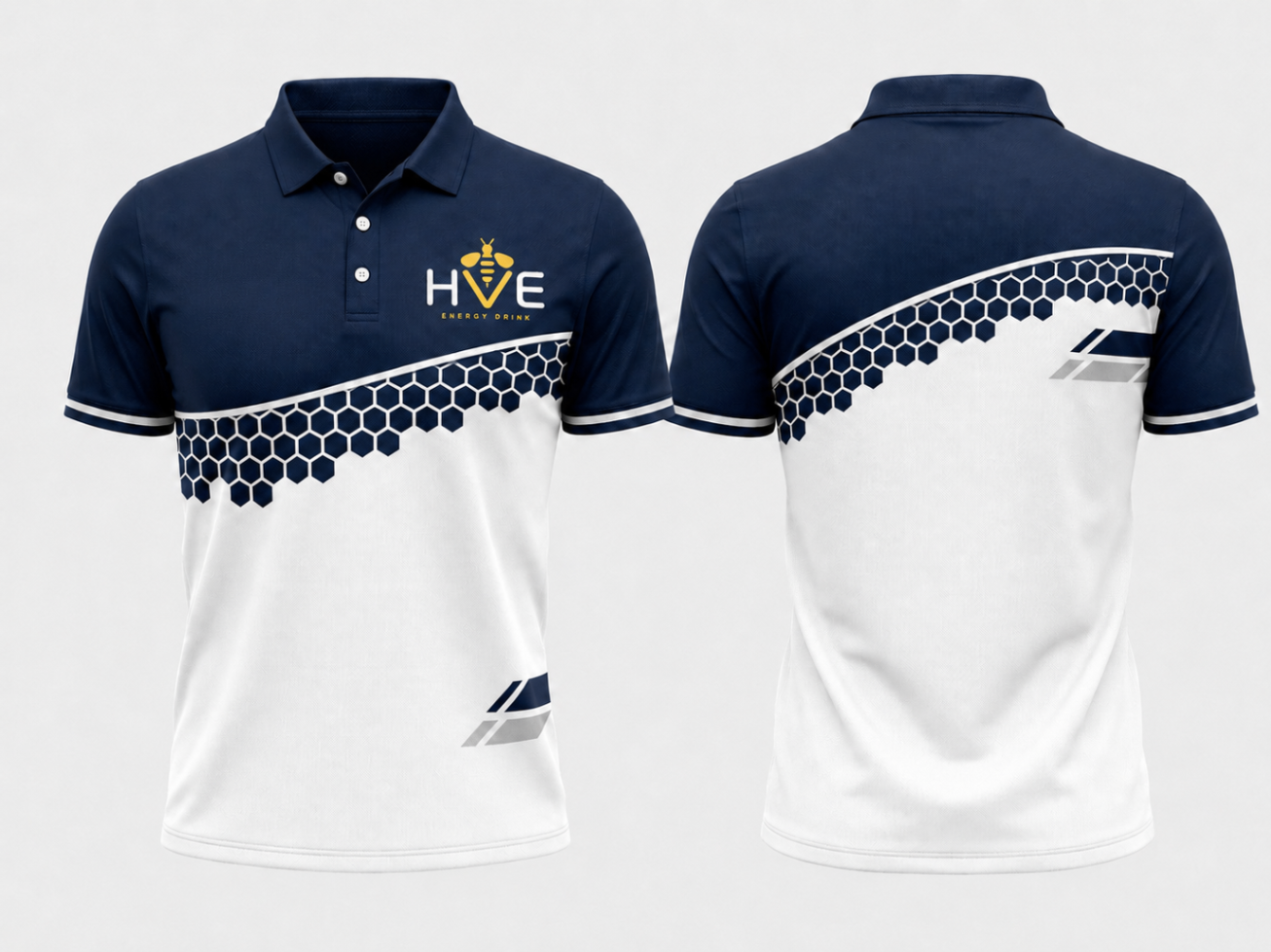 Navy & white golf shirt