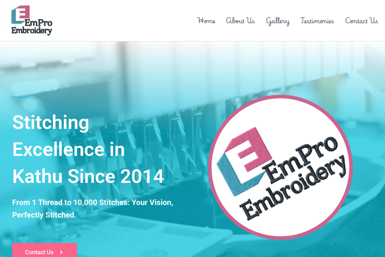 Empro Embroidery website preview